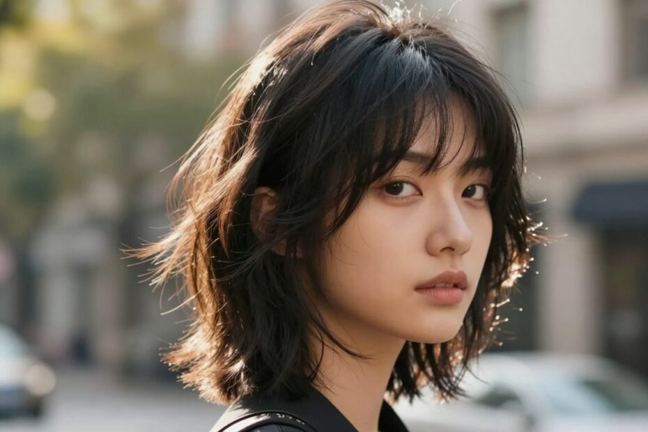 Fryzura wolf cut